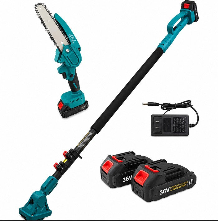 Mini drujba electrica cu brat telescopic 2.13m, 2 acumulatori, 36V3Ah, unghi de taiere reglabil