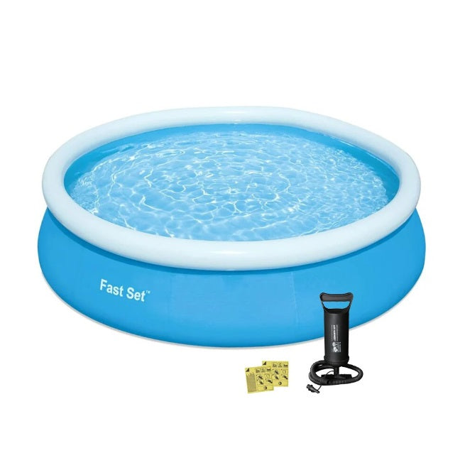 Piscina gonflabila Fast set Bestway D244xH61 cm + pompa umflat si kit de reparatii