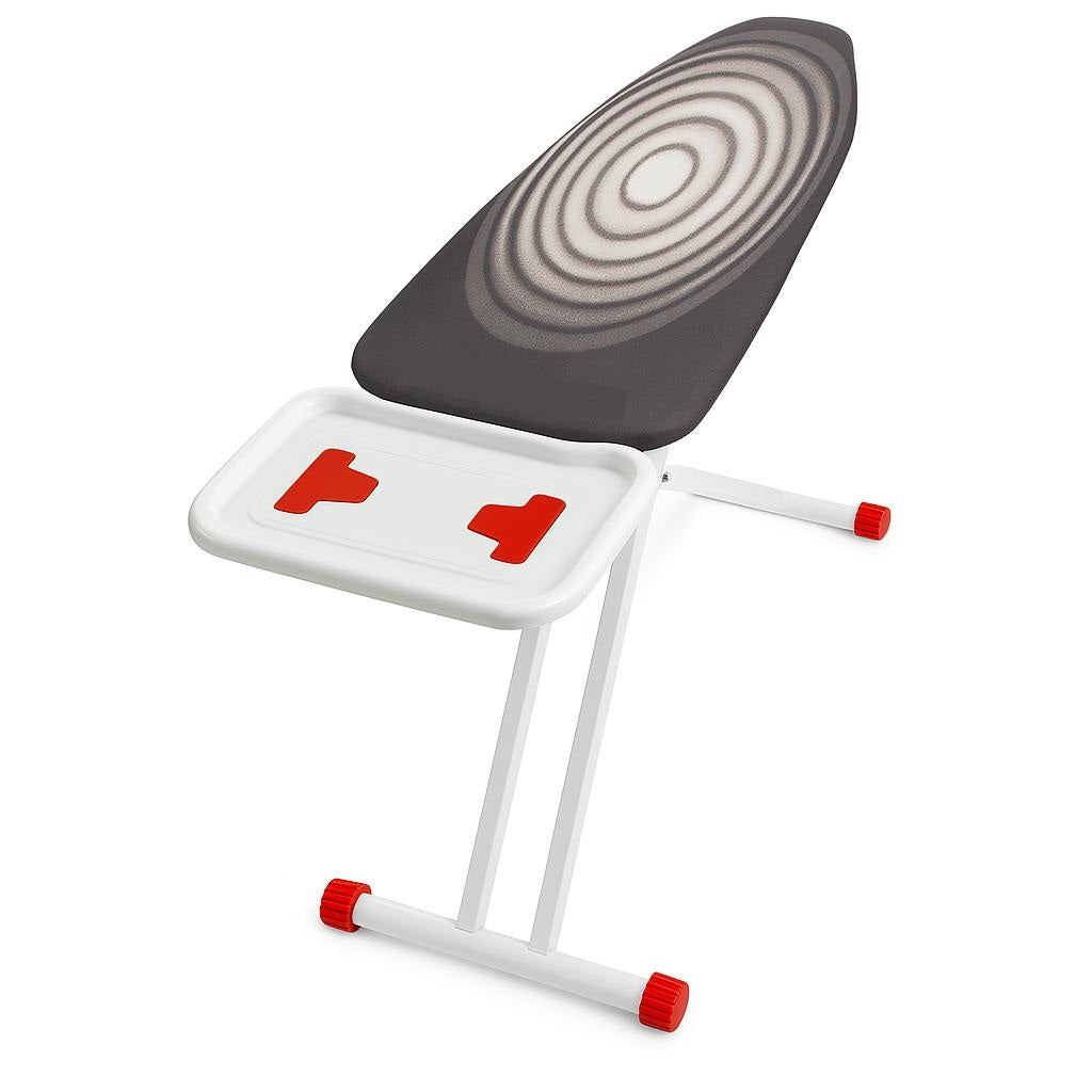 Masa de calcat Powerboard Premium, pentru fier si statie de calcat, bumbac 100%, prelungitor incorporat, monobloc, suprafata 42X123 cm, inaltime 55-90 cm