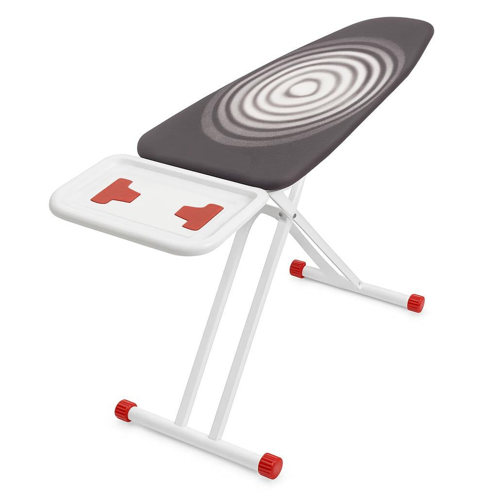 Masa de calcat Powerboard Premium, pentru fier si statie de calcat, bumbac 100%, prelungitor incorporat, monobloc, suprafata 42X123 cm, inaltime 55-90 cm