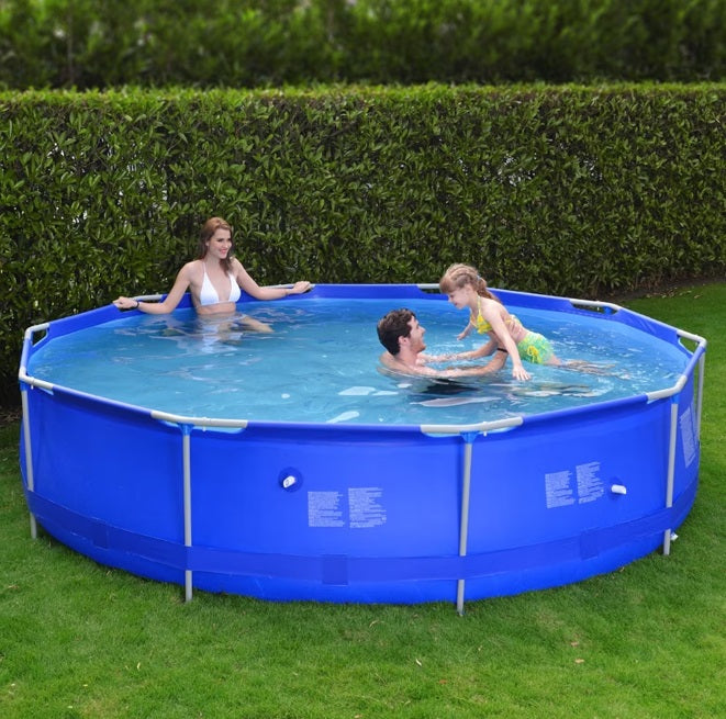 Piscina cu cadru meltalic Bestway Steel Pro, D305xH76, prelata acoperis, prelata suport, dozator clor, kit reparatie