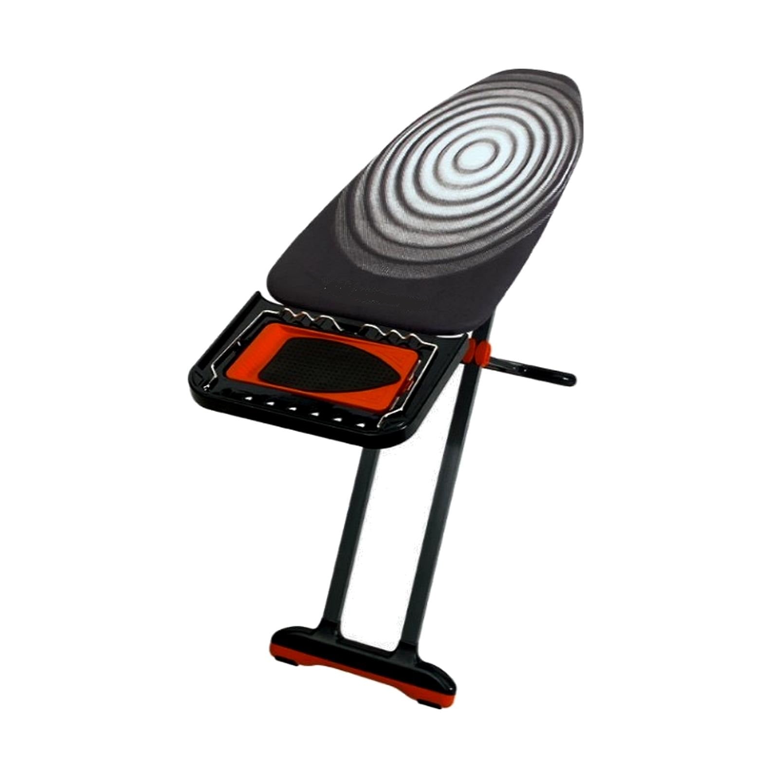 Masa de calcat Blackboard Premium, pentru fier si statie de calcat, bumbac 100%, prelungitor incorporat, monobloc, suprafata 46X128 cm, inaltime 80-105 cm