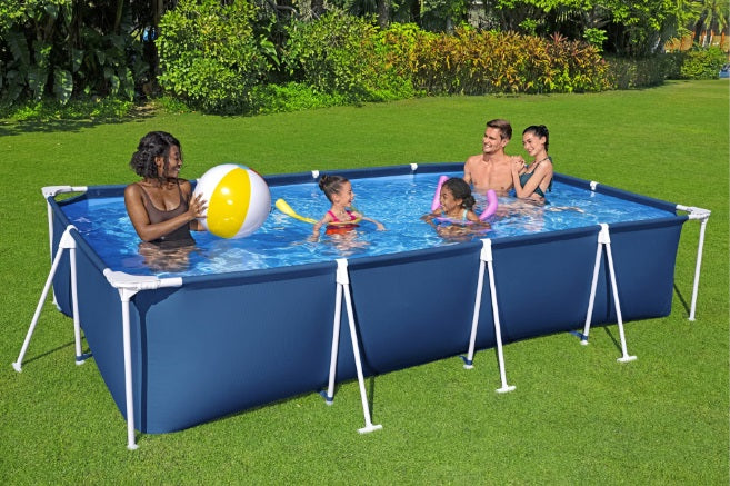 Piscina cu cadru meltalic Bestway Steel Pro, 300x201x76 cm, prelata acoperis, prelata suport, dozator clor, kit reparatie