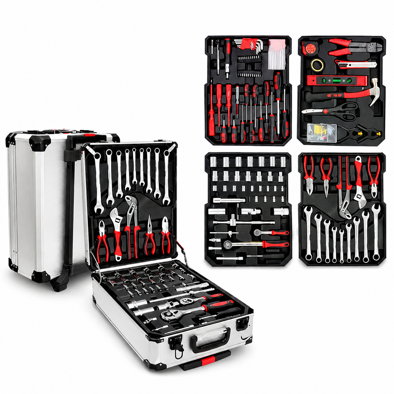 Trusa scule 187 piese, set complet profesional in carcasa rigida