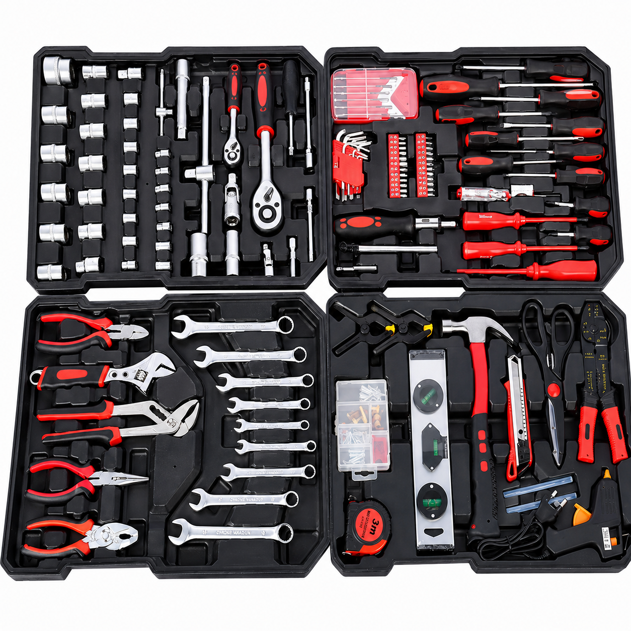 Trusa scule 187 piese, set complet profesional in carcasa rigida