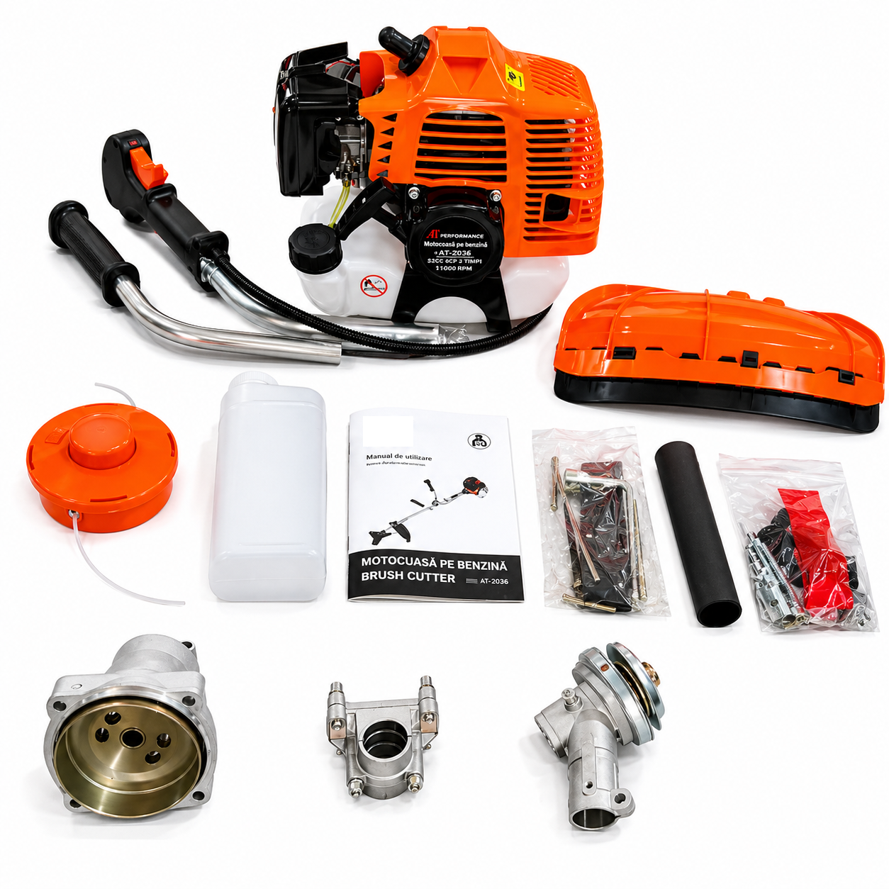 Motocoasa pe benzina, 52cc, 6CP, 11000 RPM, cu accesorii incluse