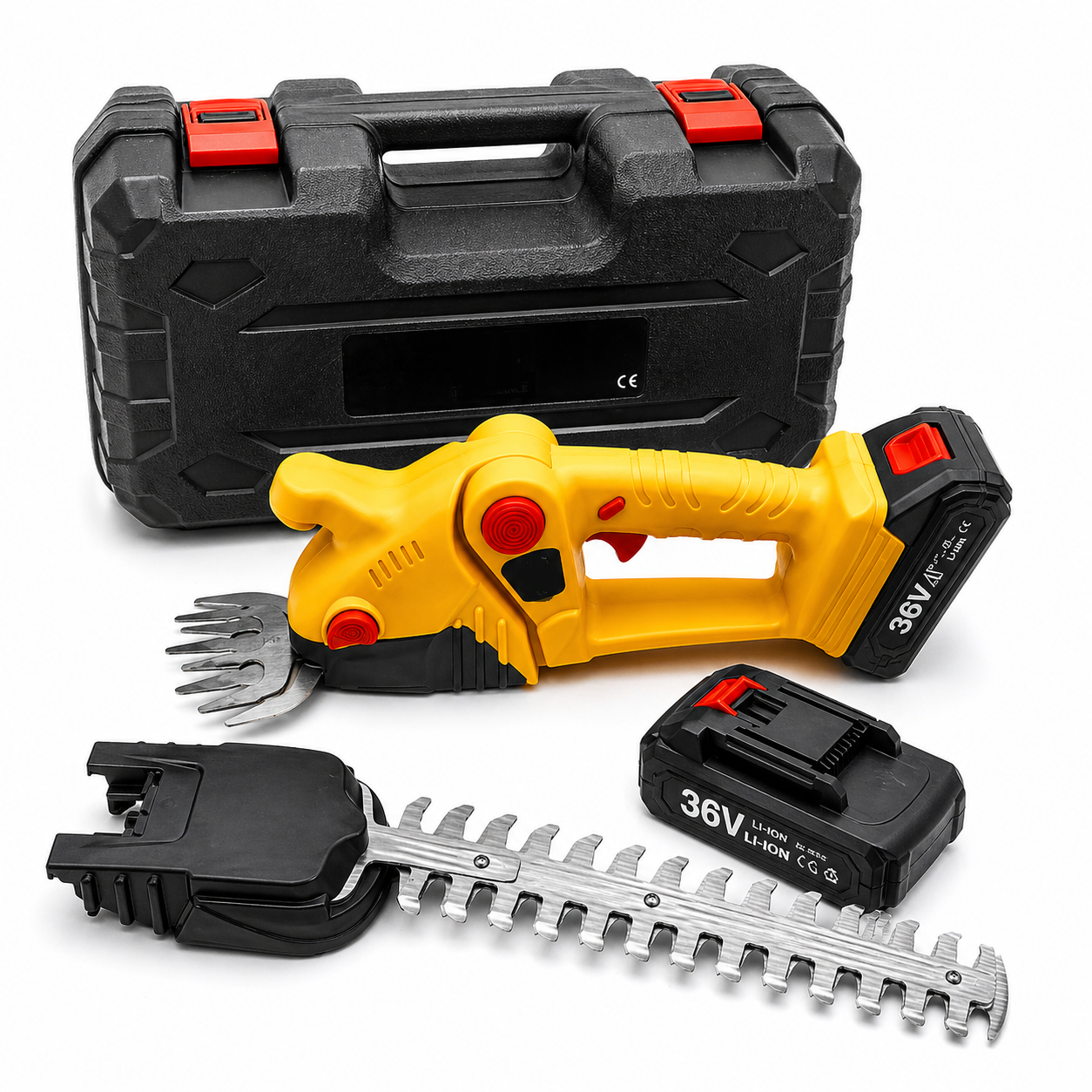 Foarfeca electrica pentru gard viu, design compact, 2 acumulatori 36V