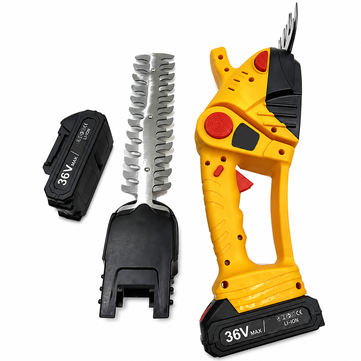 Foarfeca electrica pentru gard viu, design compact, 2 acumulatori 36V