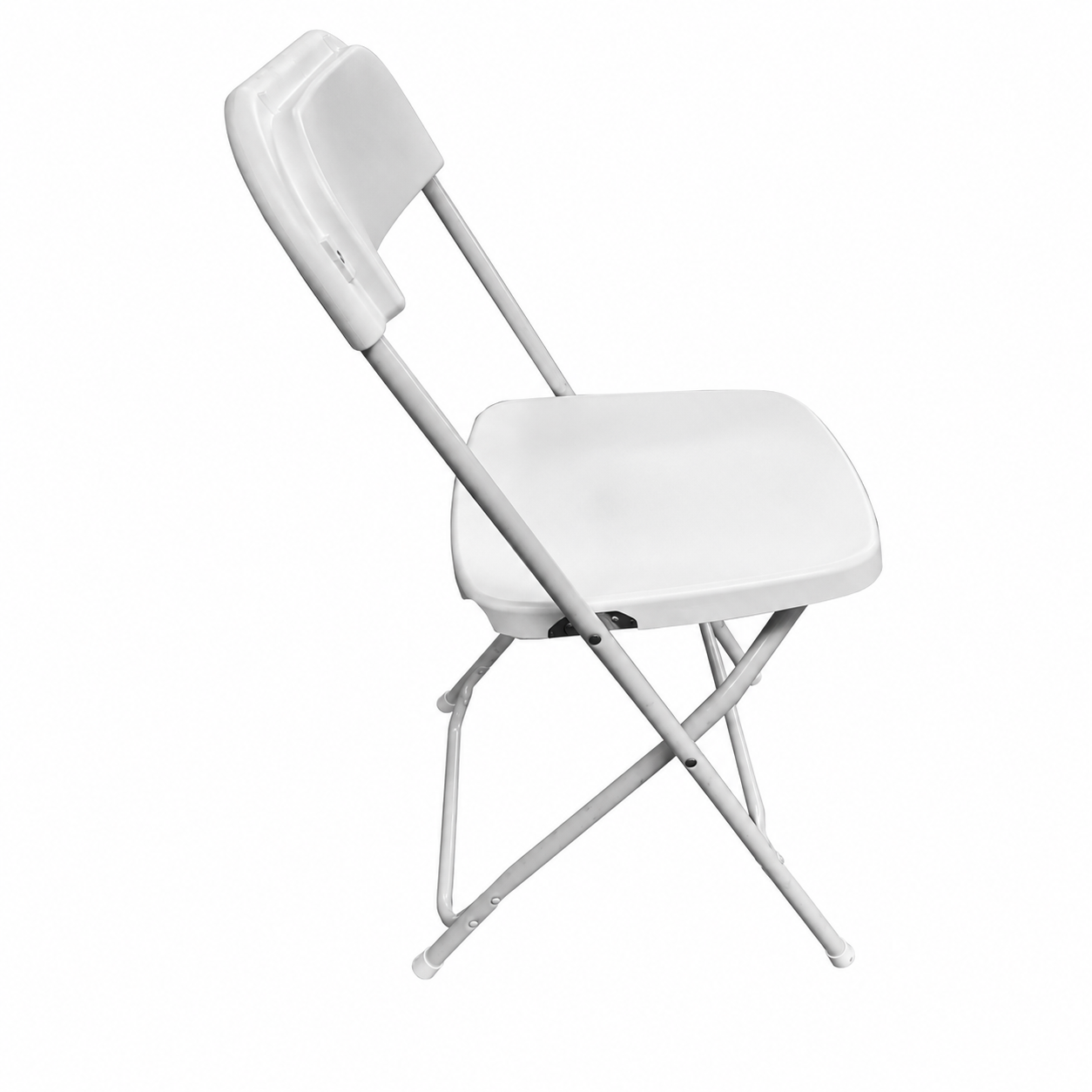Set 4 scaune pliabile albe, structura metalica, sezut si spatar din ABS rezistent – evenimente, terasa, bucatarie si uz profesional
