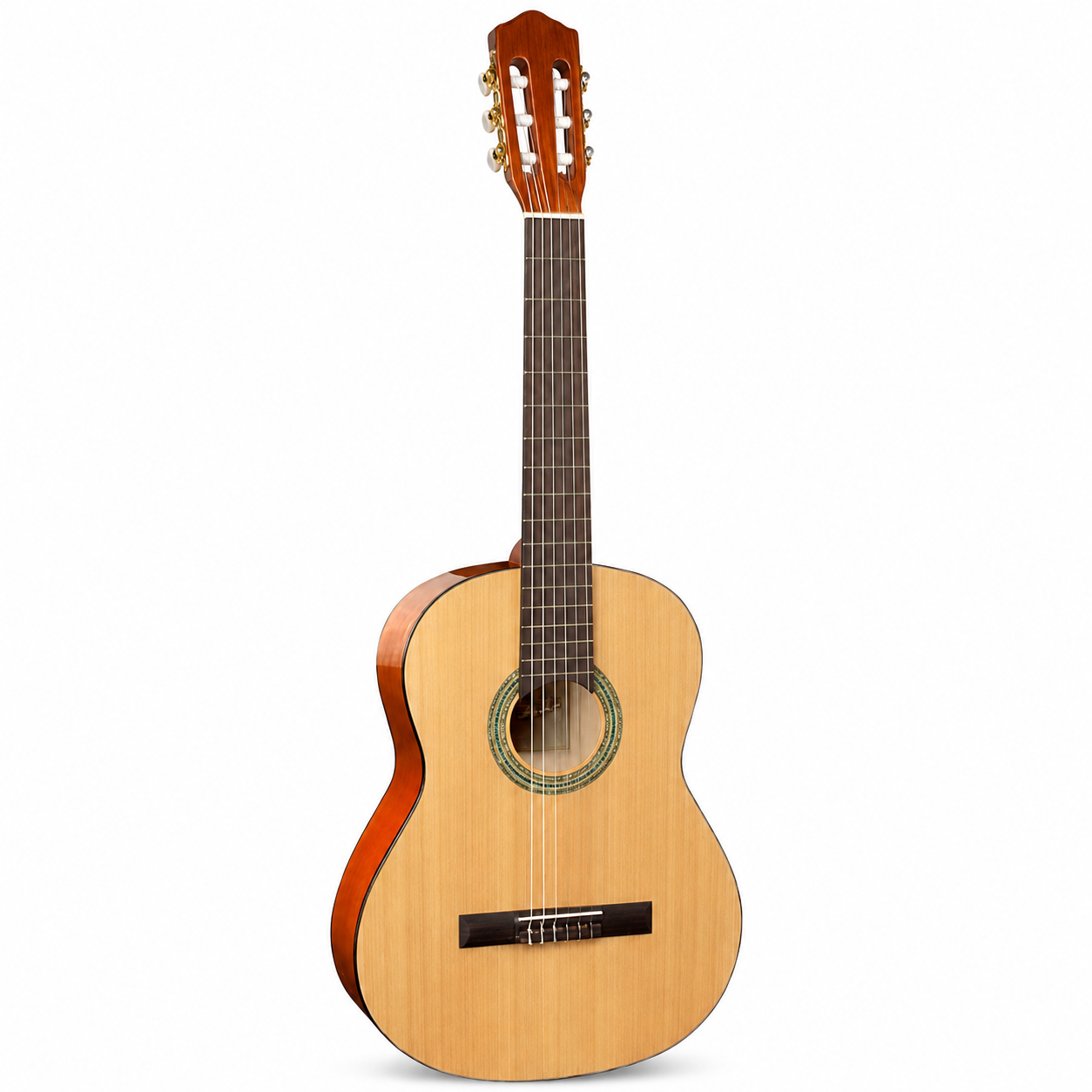 Chitara acustica, marime 4/4, 6 corzi metalice, 20 taste, pentru incepatori si copii, lemn