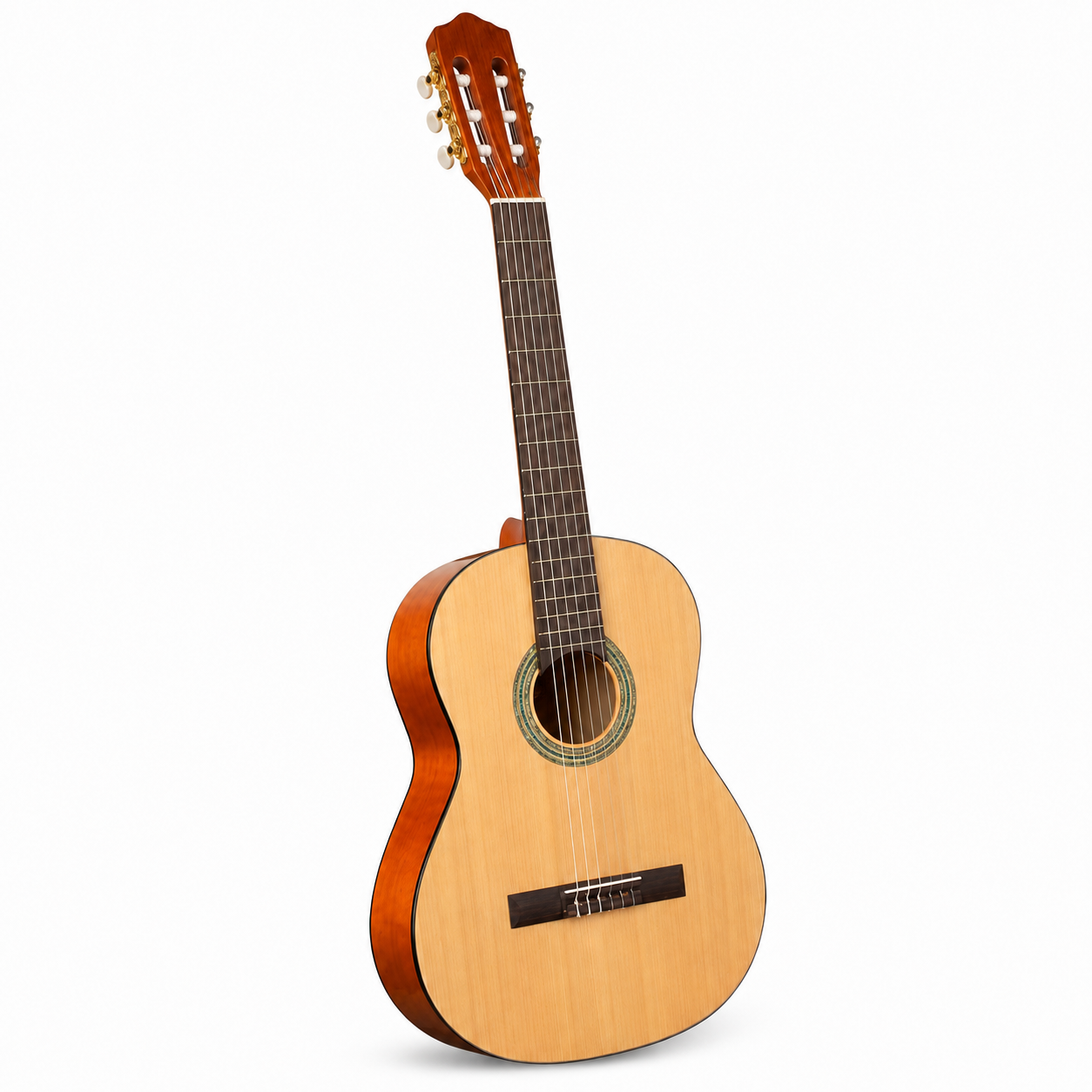 Chitara acustica, marime 4/4, 6 corzi metalice, 20 taste, pentru incepatori si copii, lemn