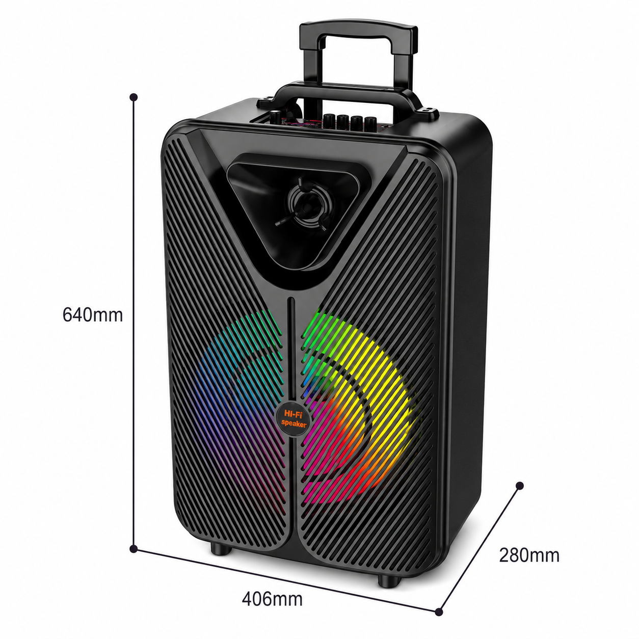 Boxa Portabila Bluetooth Sing-e ZQS15123, Difuzor 15", Putere 40W, Lumini RGB, Microfon Wireless, Telecomanda, USB, TF Card, AUX, FM Radio