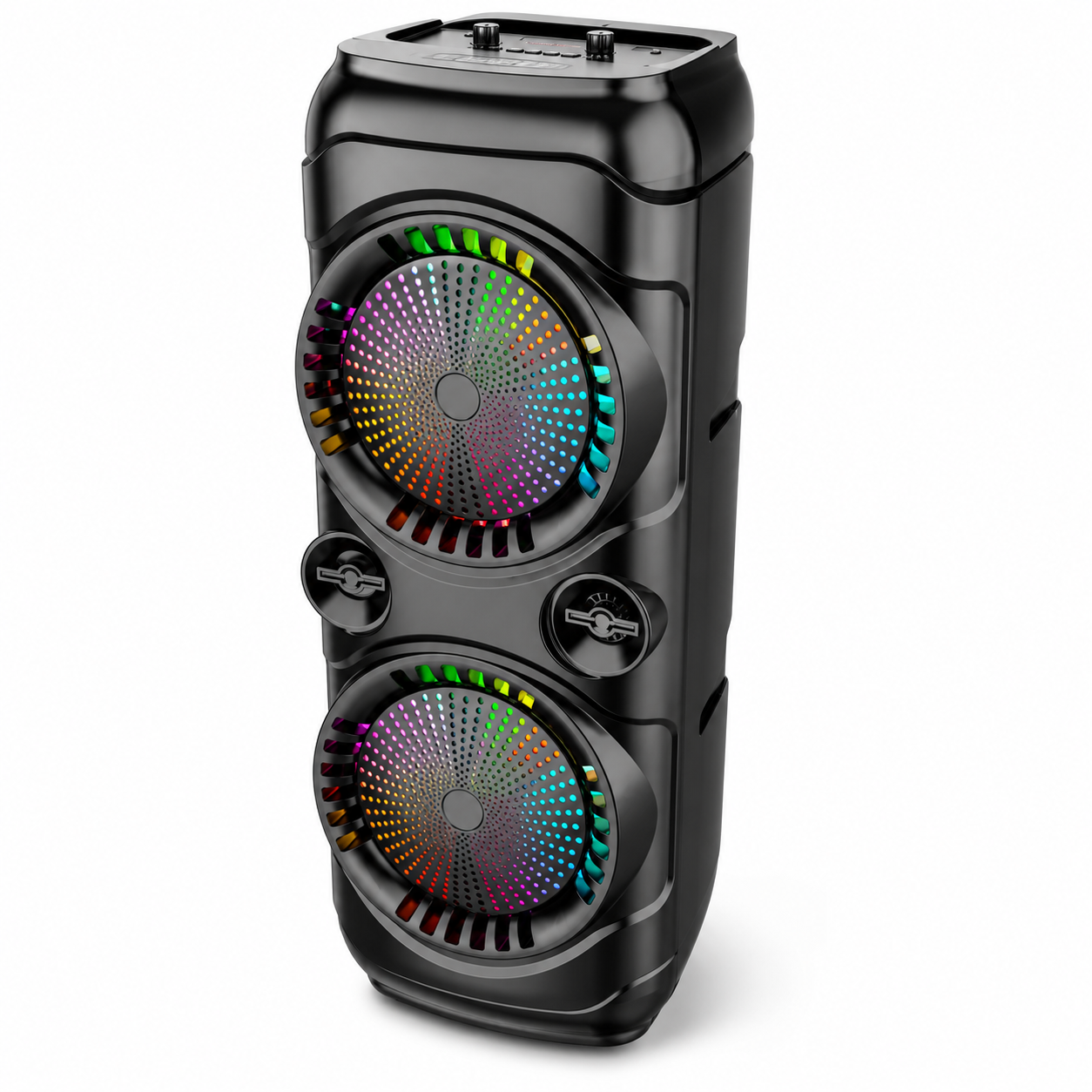 Boxa Portabila ZQS8229W, 2 x Difuzoare 8", 40W, Bluetooth, Lumini LED RGB, Microfon Inclus, Telecomanda, Baterie 4500 mAh