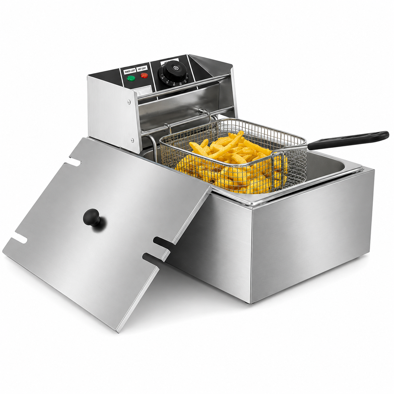 Friteuza electrica, 6L, 2500W, termostat reglabil, inox