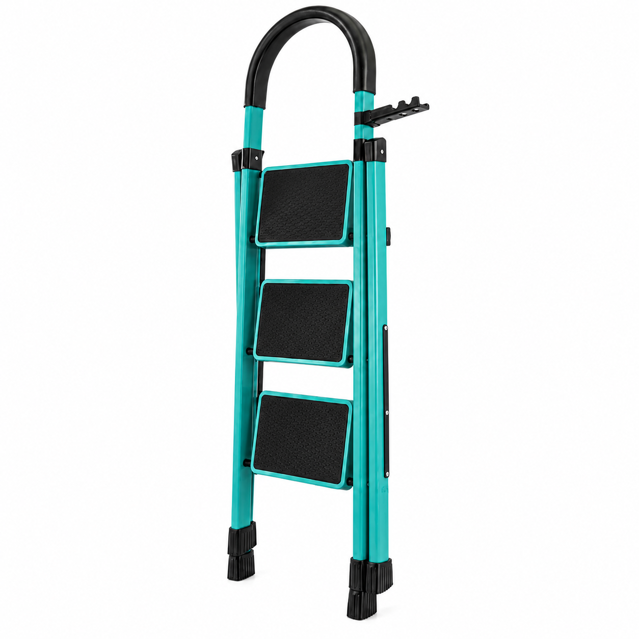 Scara pliabila cu 3 trepte late, 72x59x41 cm, metalica, maxim 150 Kg, picioare antialunecare