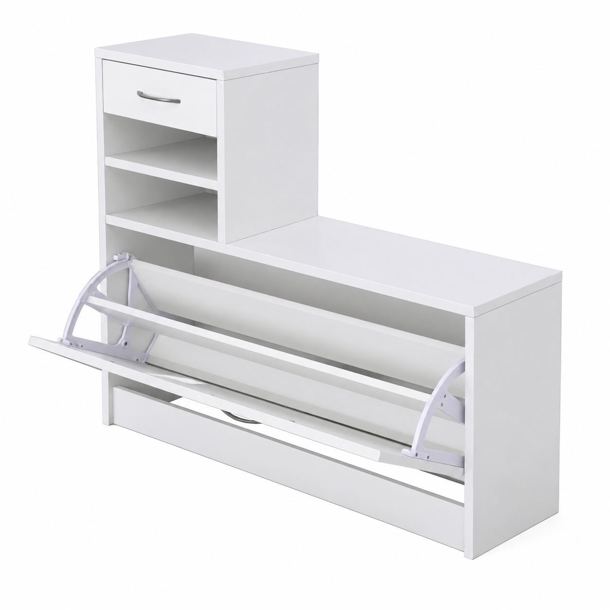 Set cuier, pantofar, oglinda, 3 in 1, sertare multiple, 15 agatatori