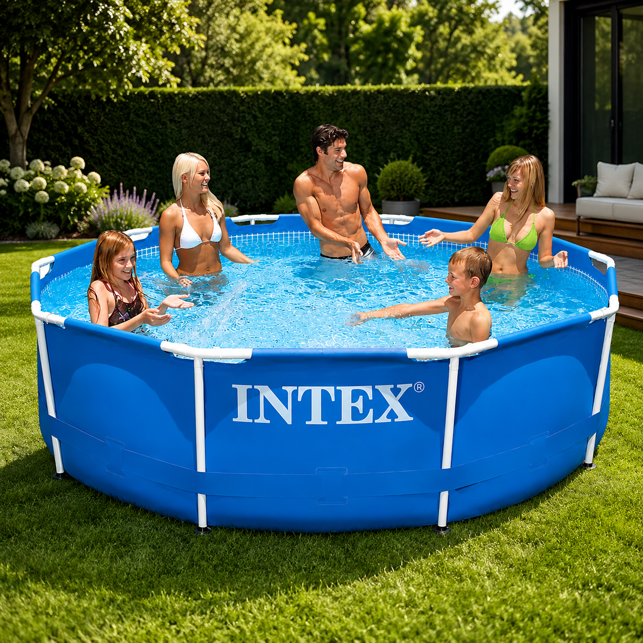 Piscina rotunda cu cadru meltalic Metal Frame Intex, D305xH76 cm