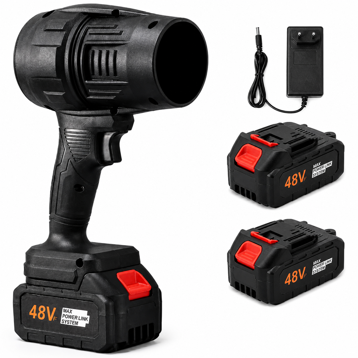Suflanta aer electrica, volum de aer 555 m³/min, 2 acumulatori 48V,  putere mare, indepartare praf, apa si zapada, protectie la supraincalzire