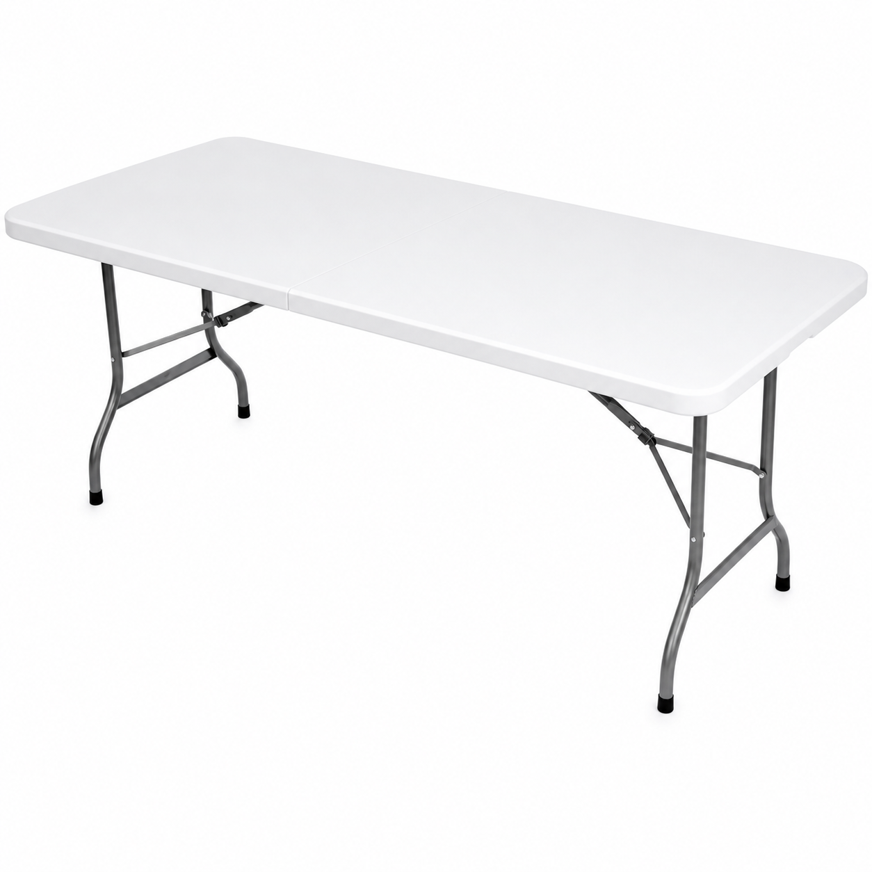 Masa pliabila dreptunghiulara, politilena, sigurante speciale, cadru din otel, maner transport, sustine 100 kg, 180 x 72 x 70 cm