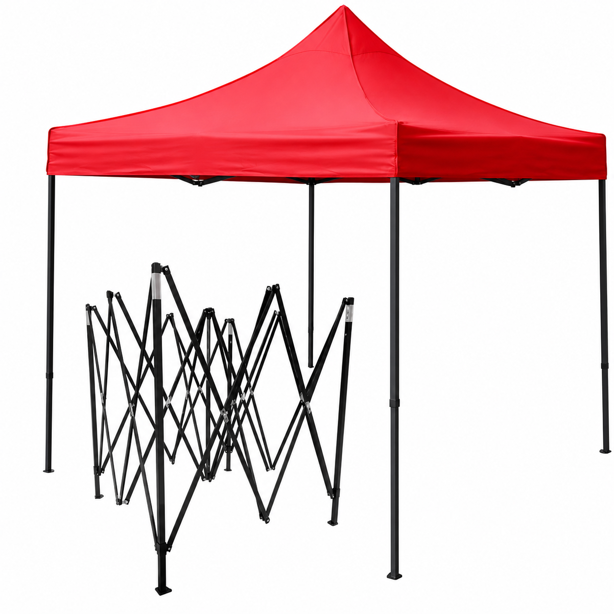 Cort tip pavilion 3x3m , prelata impermeabila, pliabil, structura metalica solida, pentru camping, drumetii