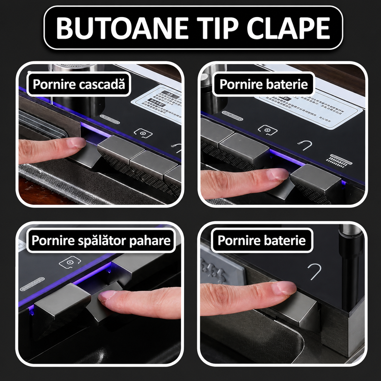 Chiuveta multifunctionala, 2 cascade, spalator pahar, dozator sapun, afisaj digital, accesorii incluse, 750x460 mm