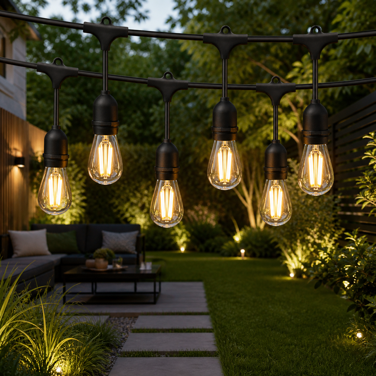 Ghirlanda luminoasa decorativă interconectabila 10 m, 20 becuri LED, Alb Cald, exterior IP44