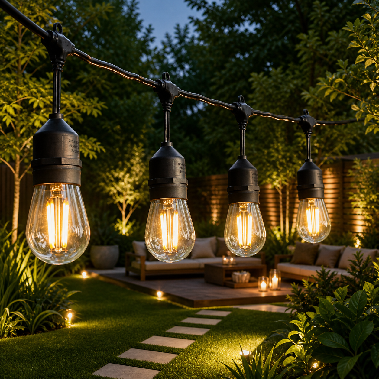 Ghirlanda luminoasa decorativă interconectabila 5 m, 10 becuri LED, Alb Cald, exterior IP44