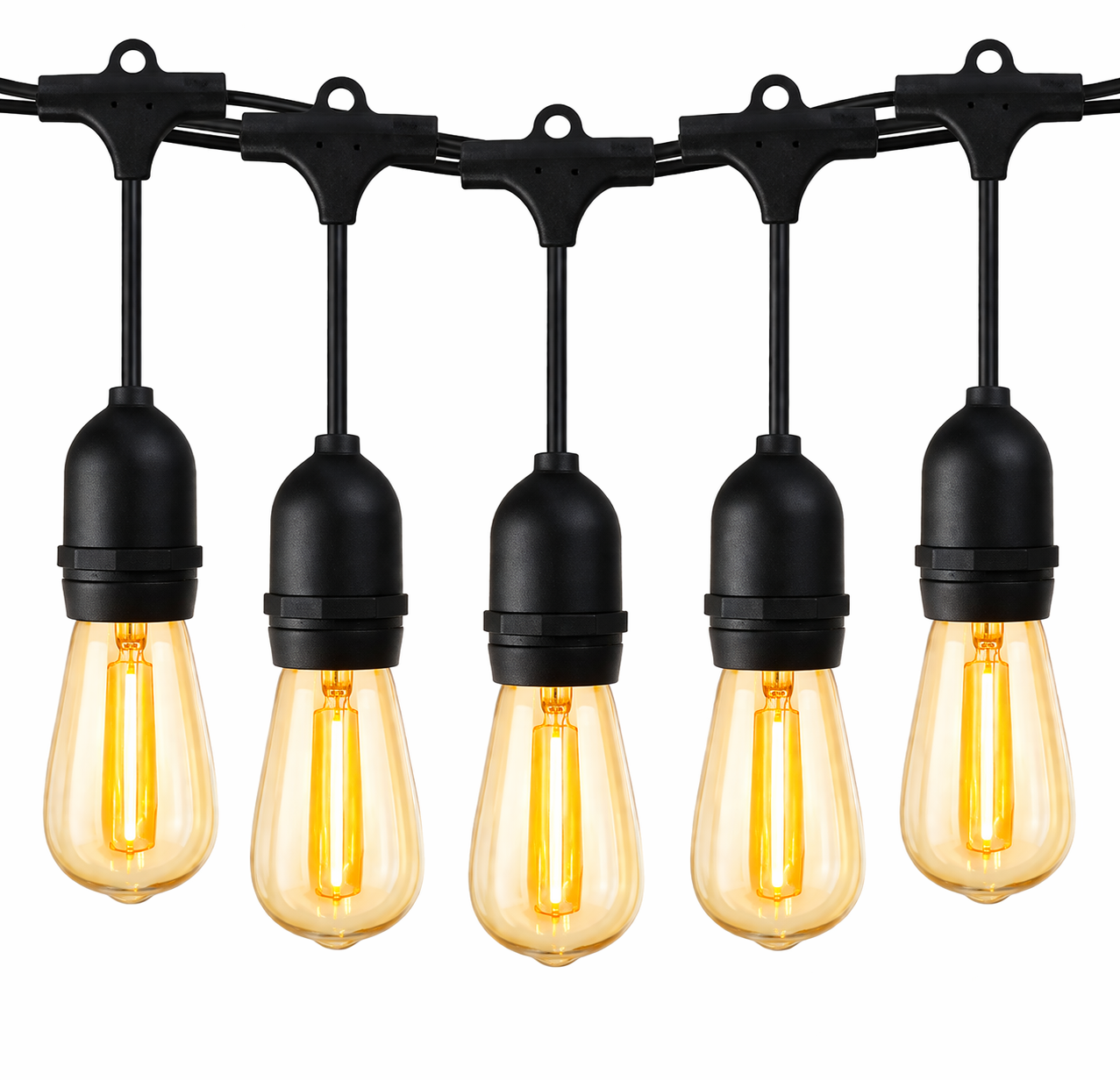 Ghirlanda luminoasa decorativă interconectabila 5 m, 10 becuri LED, Alb Cald, exterior IP44