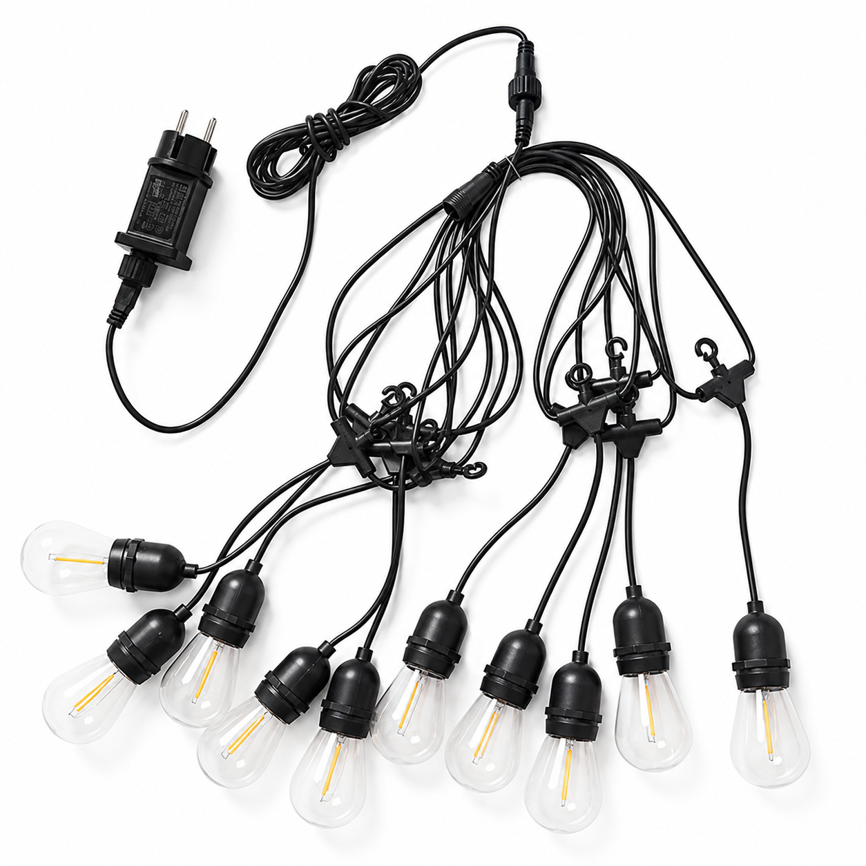 Ghirlanda luminoasa decorativă interconectabila 5 m, 10 becuri LED, Alb Cald, exterior IP44