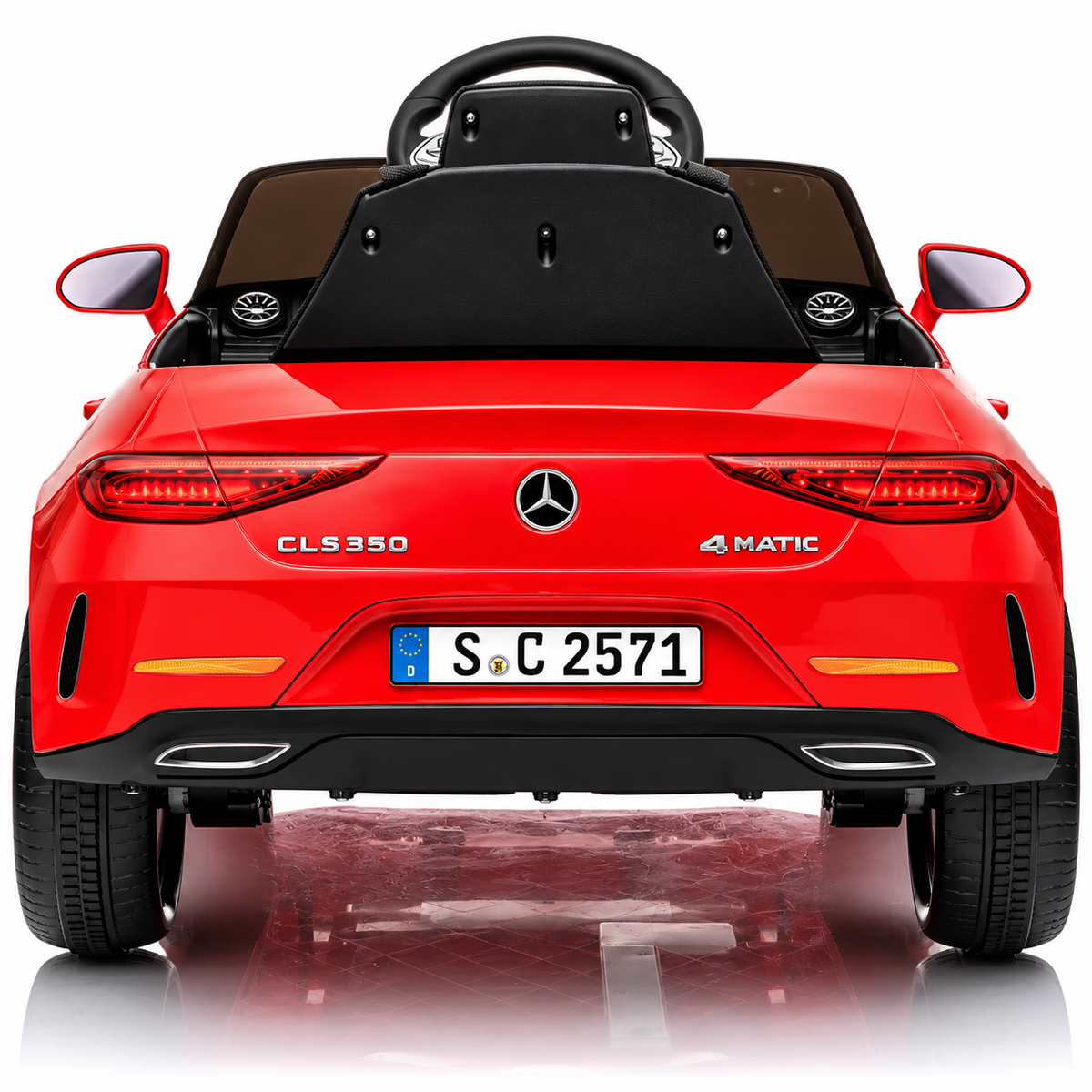 Masina electrica Mercedes-Benz CLS 350 pentru copii, licentiata oficial, 12V, 2 motoare 18W, telecomanda 2.4G, faruri LED, USB, centura de siguranta