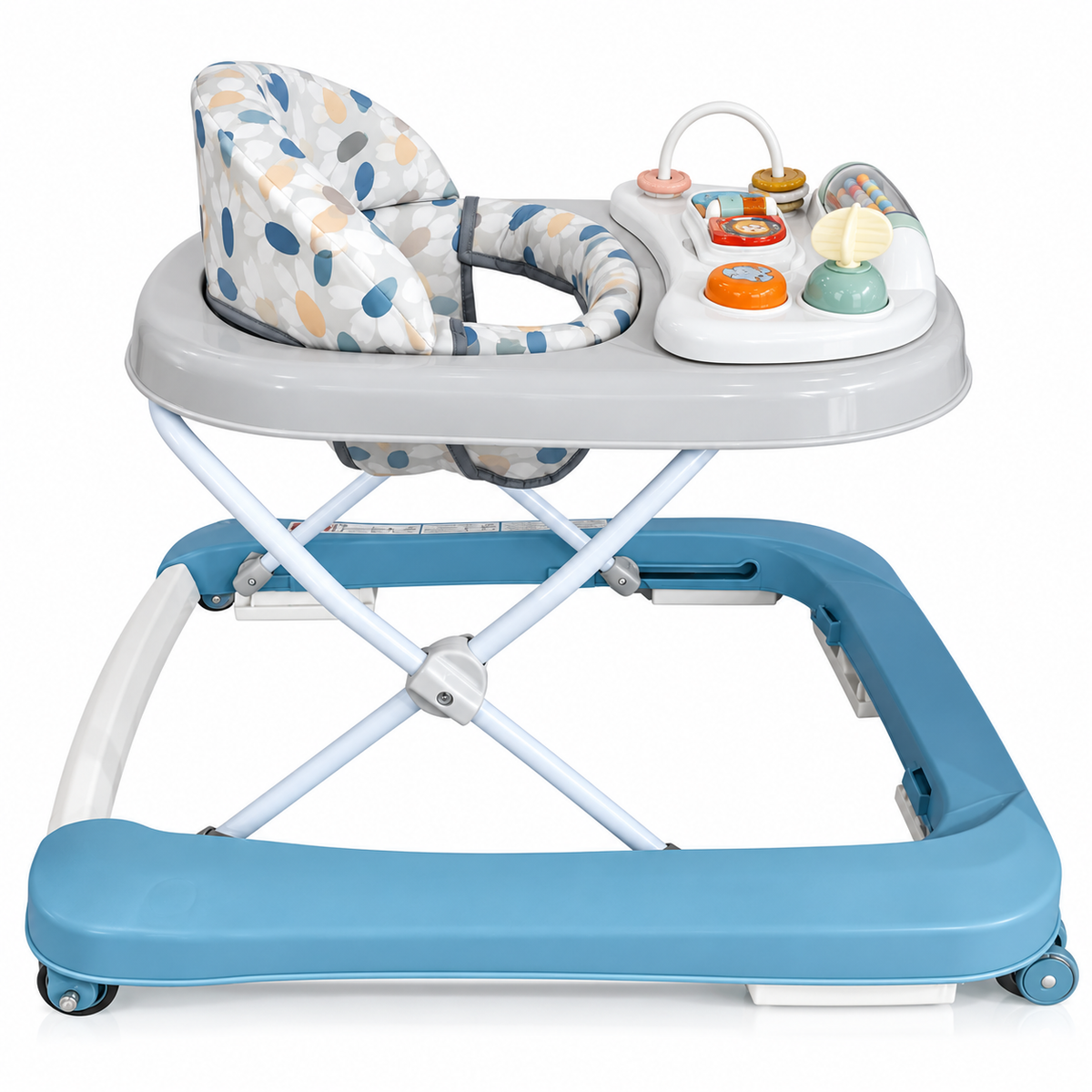 Premergator KIDDO Baby Walker pentru Bebelusi, 6-18 Luni, Panou Interactiv, Scaun Confortabil, Mod Impingere, Baza Lata, Max. 12 kg