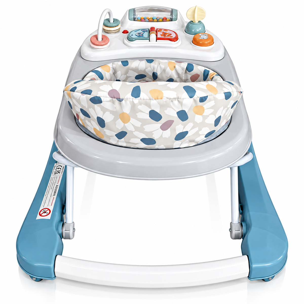 Premergator KIDDO Baby Walker pentru Bebelusi, 6-18 Luni, Panou Interactiv, Scaun Confortabil, Mod Impingere, Baza Lata, Max. 12 kg