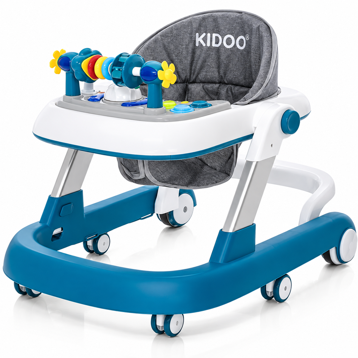 Premergator Educational 3 in 1 pentru Bebelusi, Masuta de Activitati, Antemergator cu Maner, Panou Muzical Detasabil, Reglabil pe Inaltime, Pliabil, Max. 25 kg