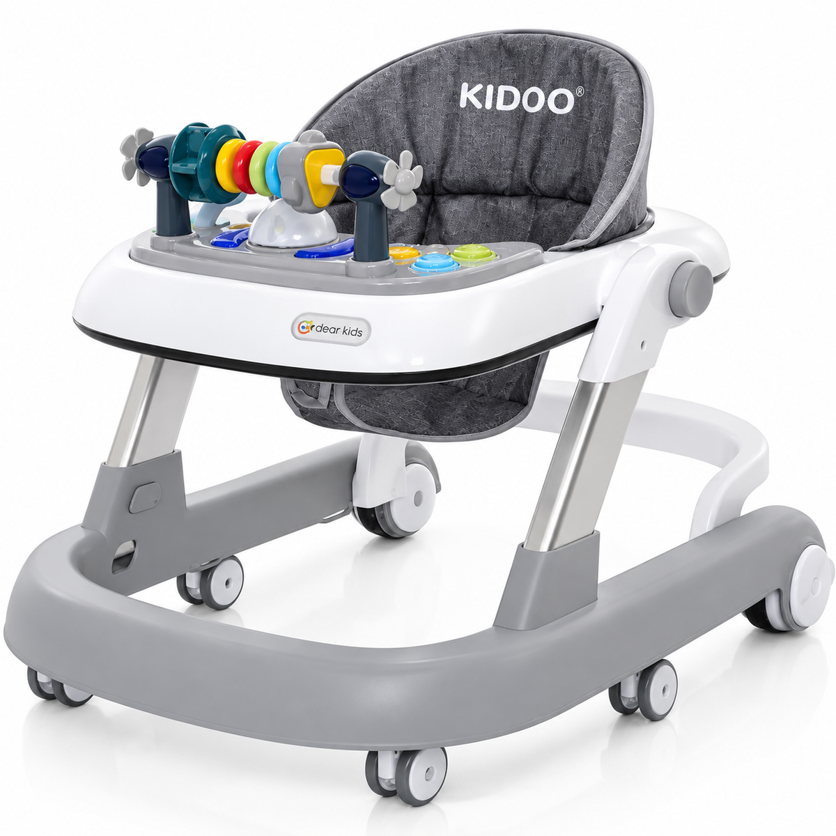 Premergator Educational 3 in 1 pentru Bebelusi, Masuta de Activitati, Antemergator cu Maner, Panou Muzical Detasabil, Reglabil pe Inaltime, Pliabil, Max. 25 kg