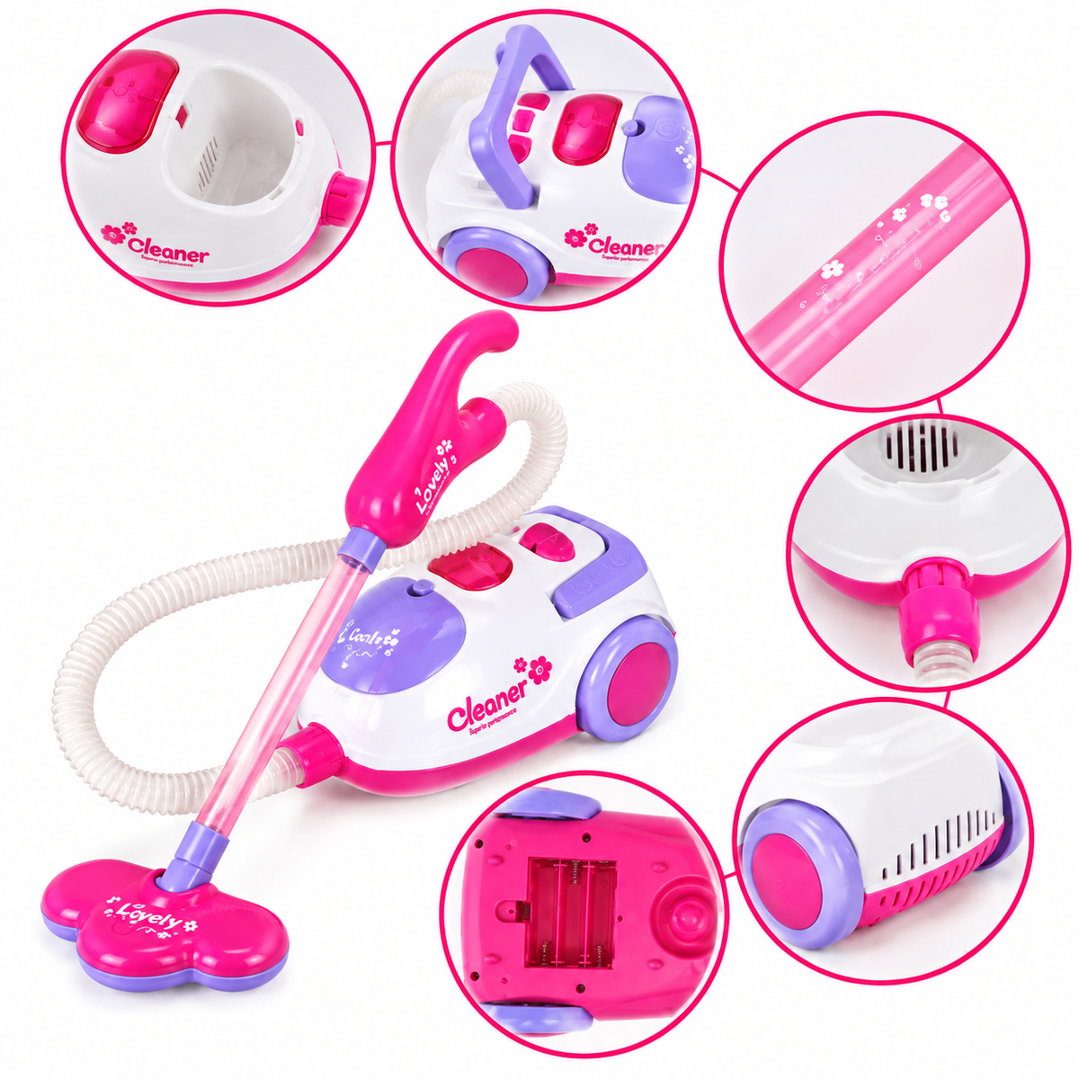 Set de Joaca Interactiv si Educativ pentru Copii – Banc de Curatenie cu Aspirator Functional, Mop, Matura si 14 Accesorii