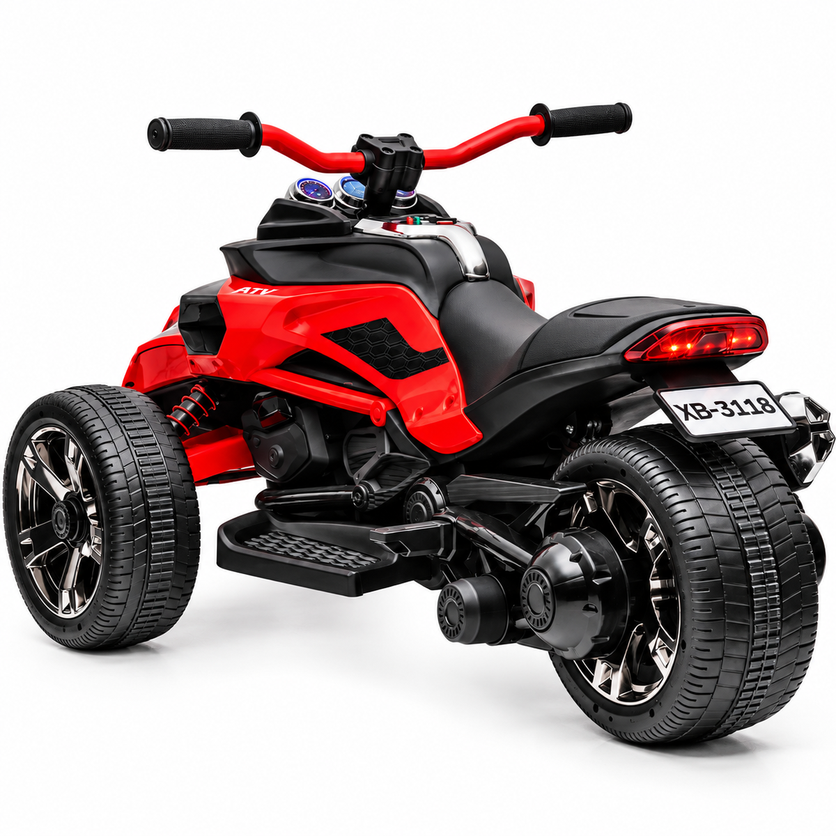 ATV Electric pentru Copii KIDOO 12V cu Telecomanda Parentala, 3-7 km/h, Pedala Acceleratie, Lumini, Mers Inainte/Inapoi