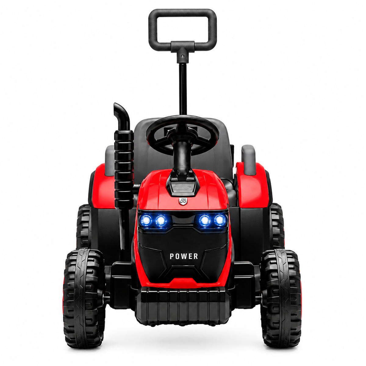 Tractor Electric pentru Copii KIDOO 12V, 2 Motoare 380, Telecomandă 2.4G, Remorcă Detașabilă, Lumini LED și Muzică