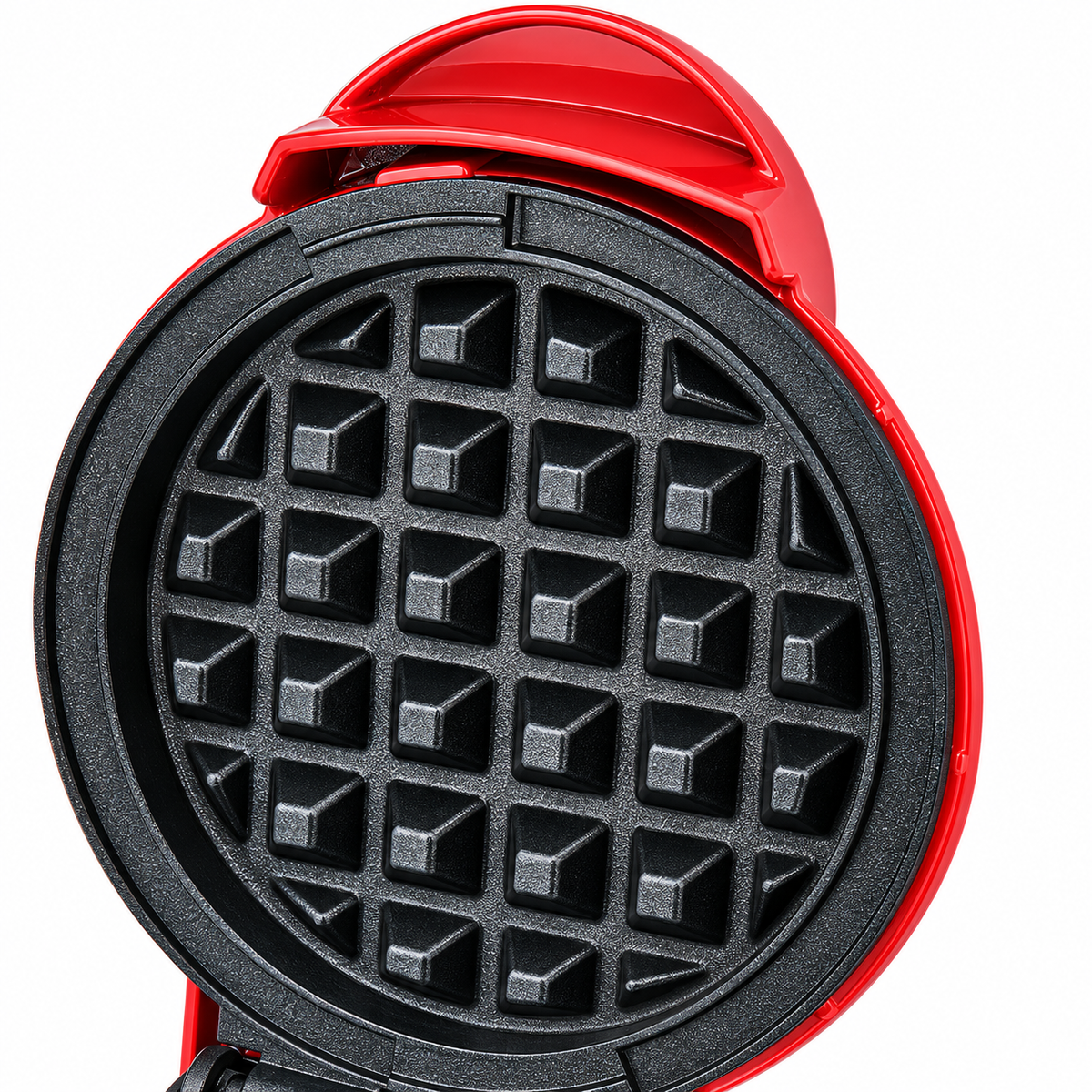Aparat Mini Gofre, 800W, Placi Antiaderente, Indicator Luminos, Compact, 230V, Rosu