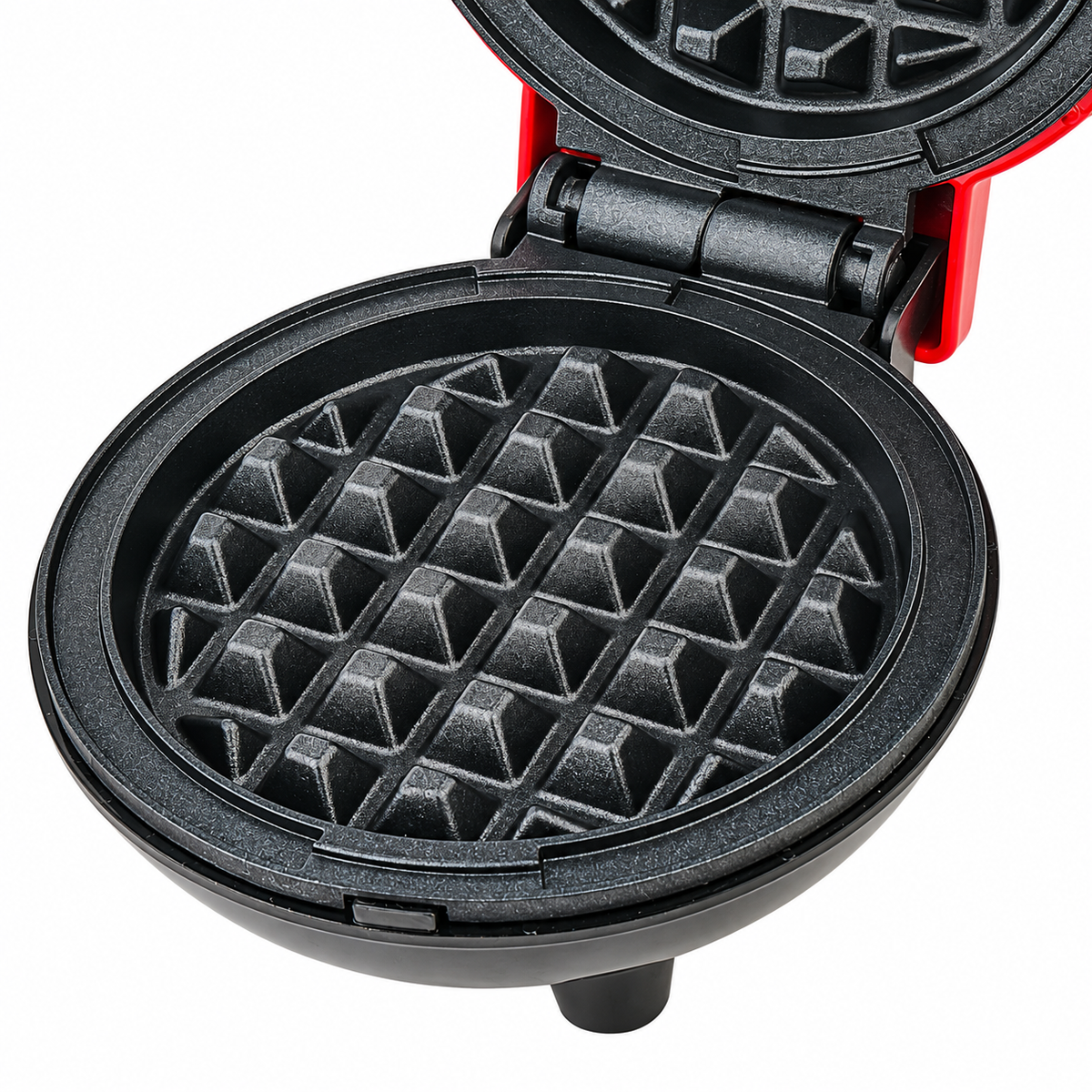 Aparat Mini Gofre, 800W, Placi Antiaderente, Indicator Luminos, Compact, 230V, Rosu
