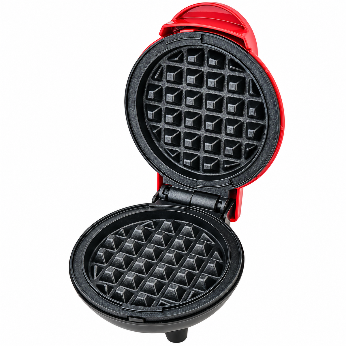 Aparat Mini Gofre, 800W, Placi Antiaderente, Indicator Luminos, Compact, 230V, Rosu