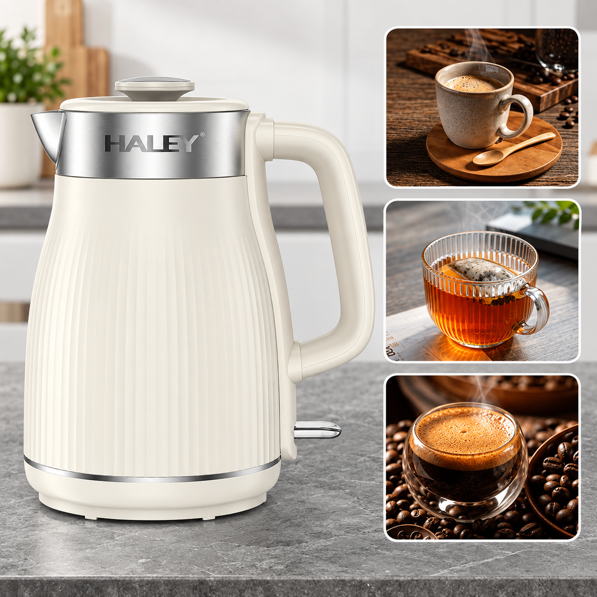 Fierbator Electric, 2.2L, 1800W, Interior Inox, Baza Rotativa 360°, Oprire Automata 3-Way, Filtru Anticalcar, Controler Strix