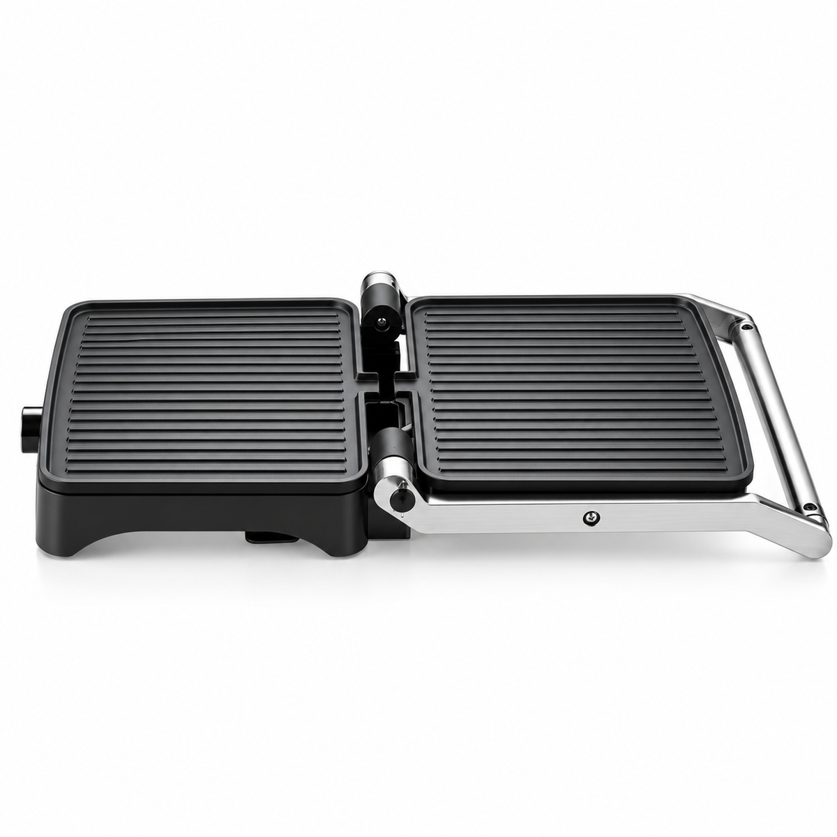 Grill Electric, 2000W, Deschidere 180°, Placi Antiaderente, Temperatura Reglabila, Tava Colectare Grasime