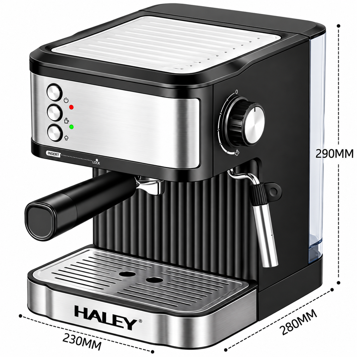 Espressor Automat, 850W, Presiune 20 Bar, Rezervor 1.8L, Sistem Apa Fierbinte, Oprire Automata, Inox
