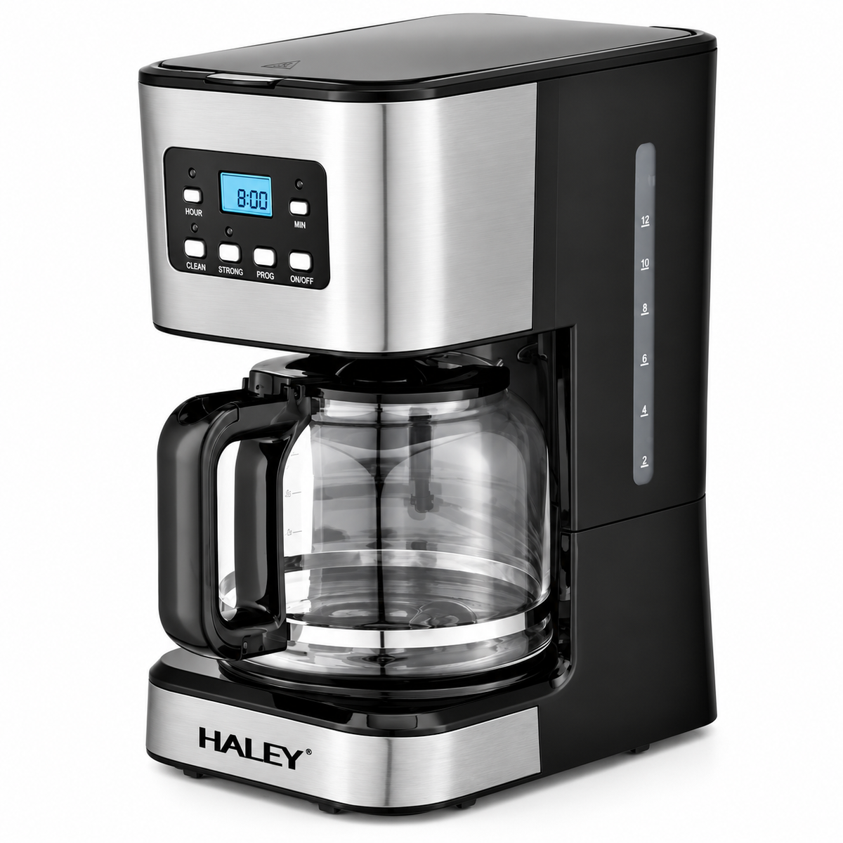 Cafetiera Electrica, 950W, Capacitate 1.5L, Display LED, Sistem Anti-Picurare, Mentinere la Cald, Control Temperatura, Corp Inox