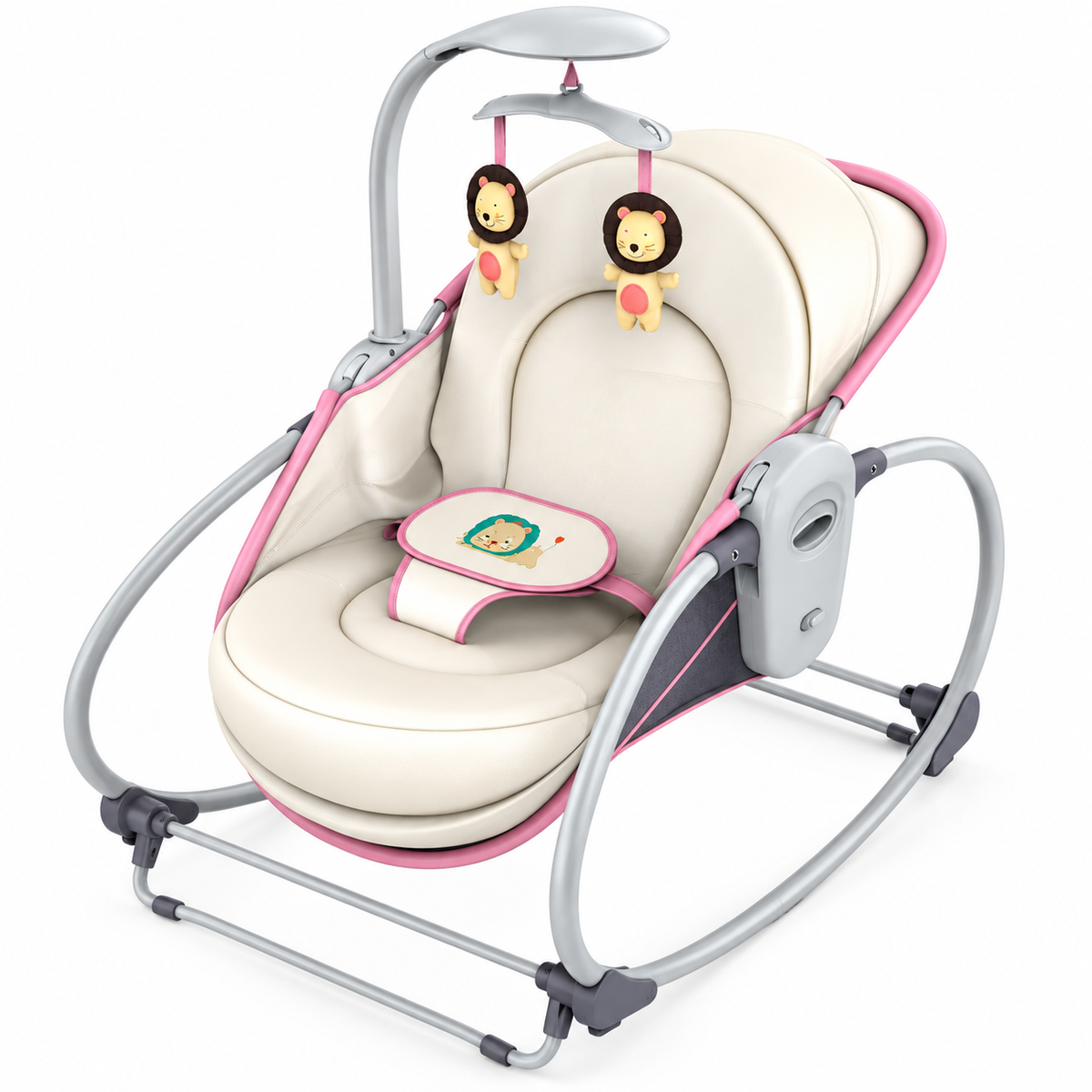 Balansoar 5 in 1 pentru bebelusi si copii, cu vibratii si melodii, transformabil in landou si scaun