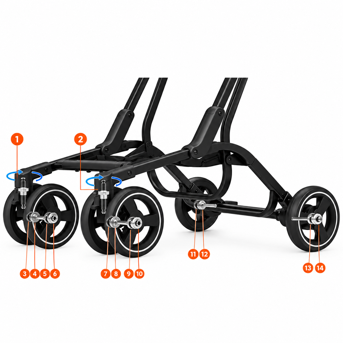 Carucior pliabil AT PERFORMANCE pentru copii, ultra compact, cadru din aluminiu, 5 kg, 6-36 luni, ideal pentru calatorii si avion