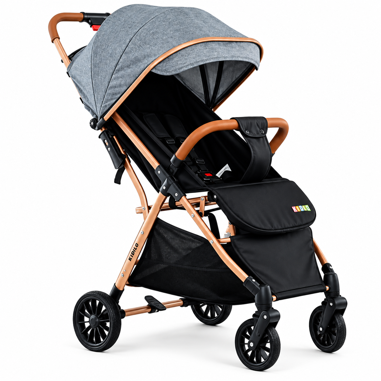 Carucior pliabil KIDOO pentru copii, 0-36 luni, spatar reglabil, copertina mare, capacitate maxima 22 kg