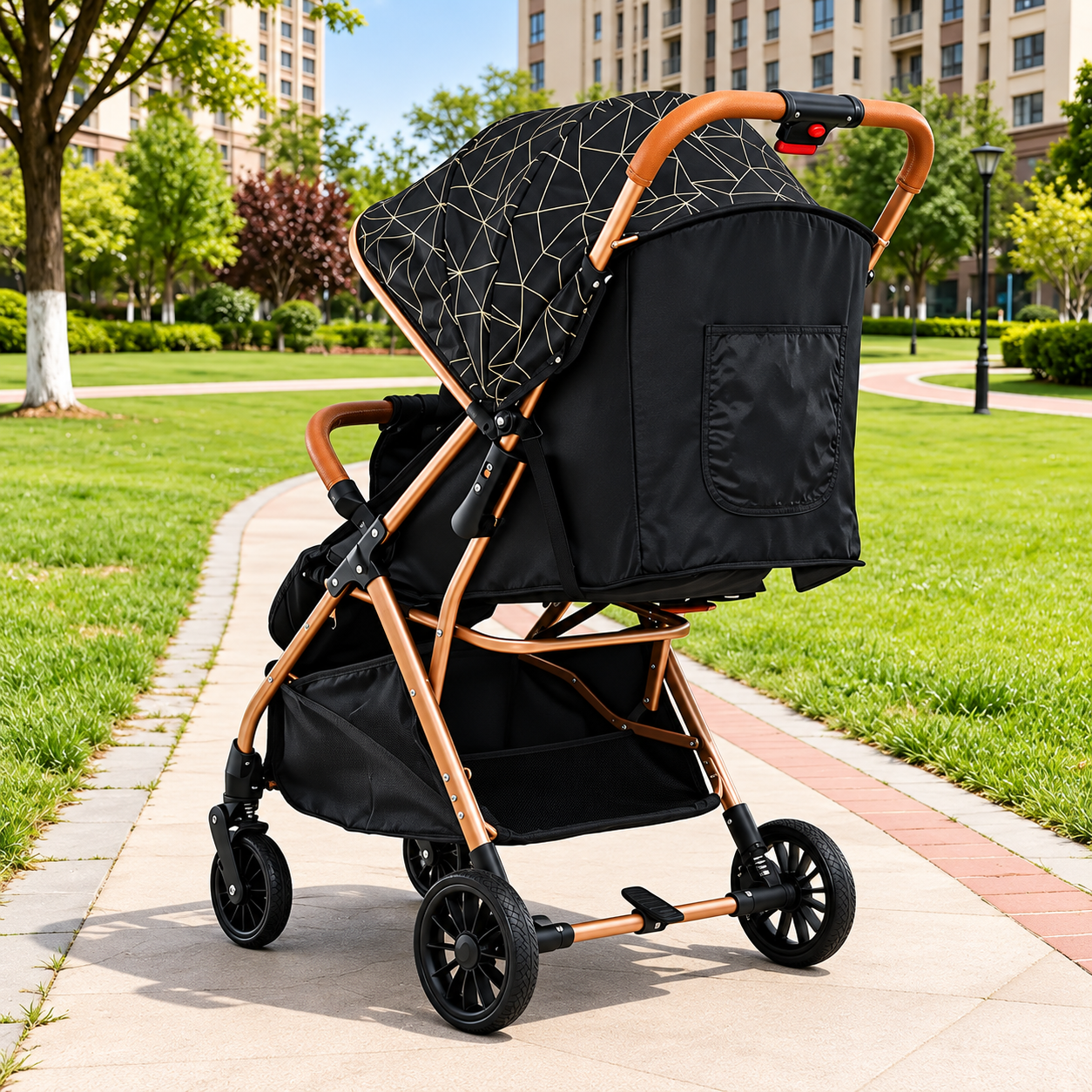 Carucior pliabil KIDOO pentru copii, 0-36 luni, spatar reglabil, copertina mare, capacitate maxima 22 kg