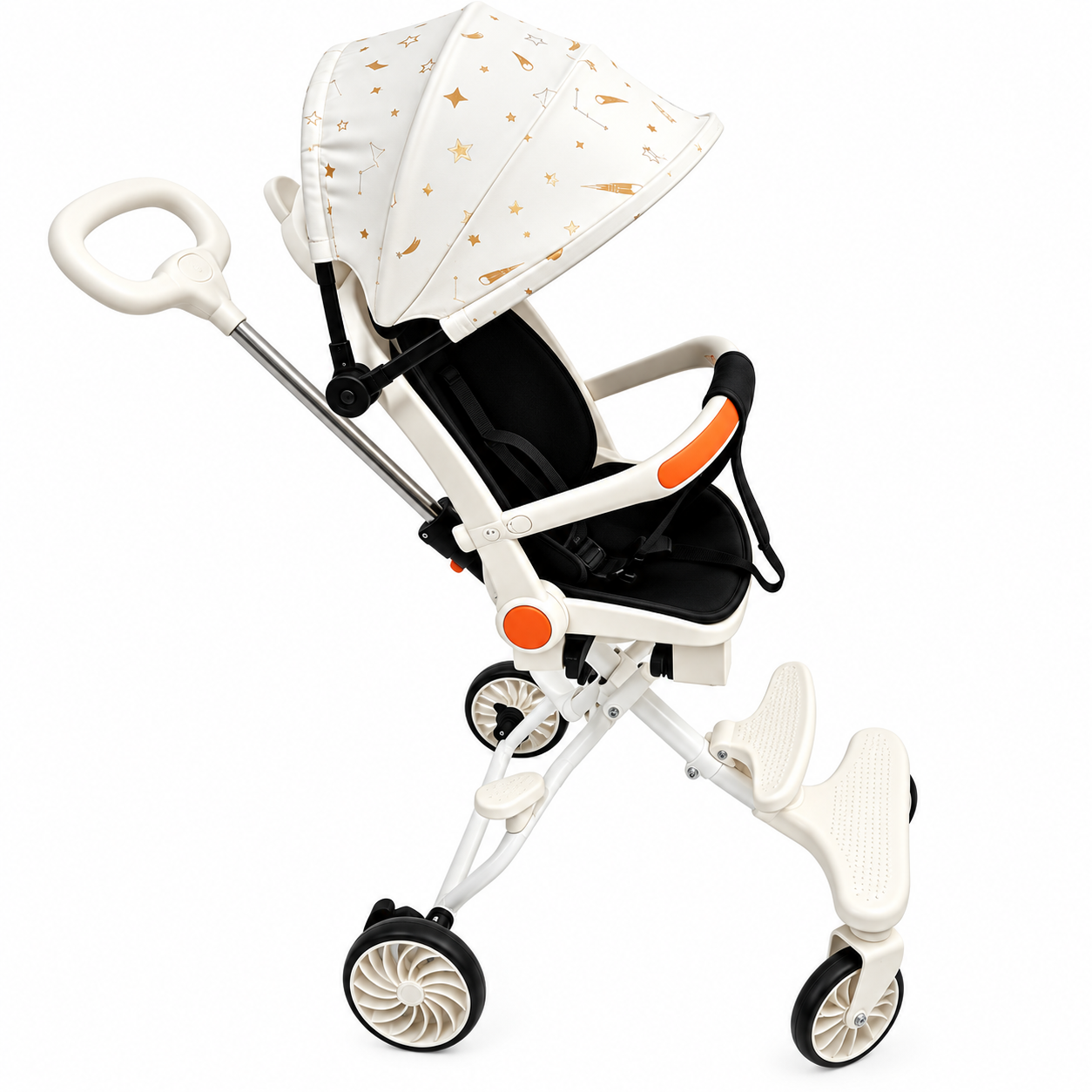 Carucior pliabil KIDOO, compact și ușor, pliere rapida, copertina extensibila, cos de depozitare, pentru copii 6–36 luni