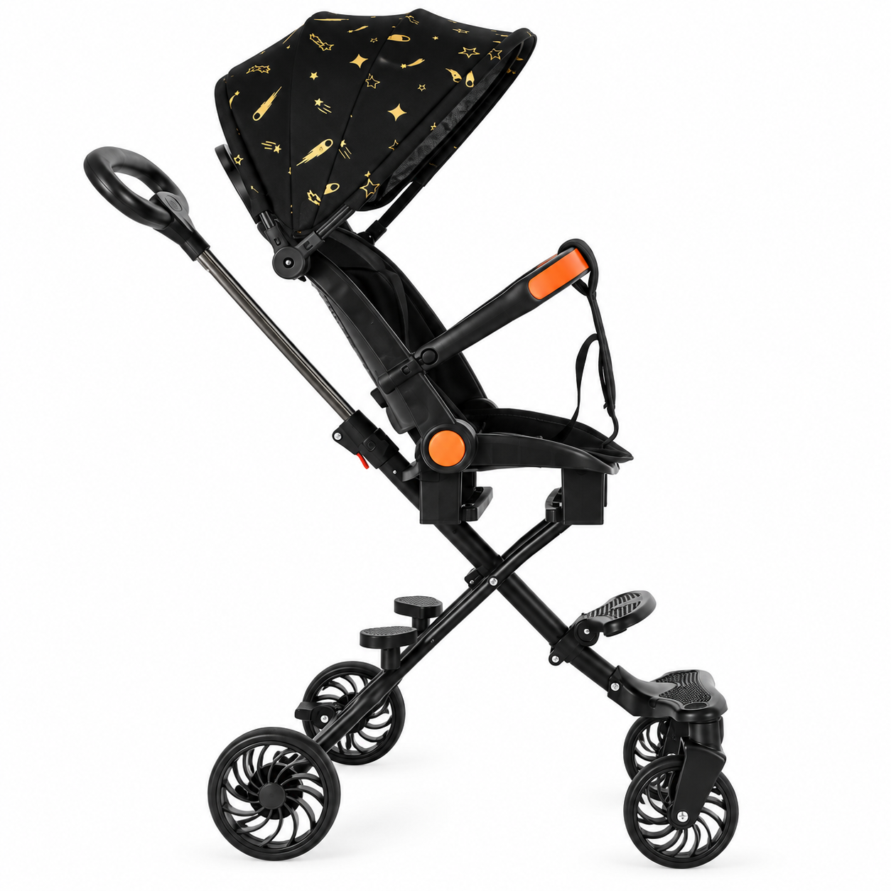 Carucior pliabil KIDOO, compact și ușor, pliere rapida, copertina extensibila, cos de depozitare, pentru copii 6–36 luni
